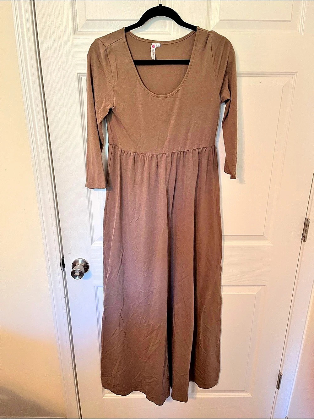 Journey's End Long Sleeve Maxi Dress in Brown Size Large Like New